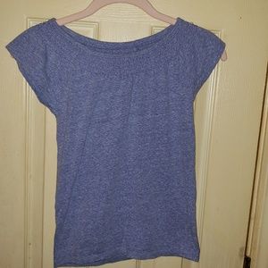 Grey embellished neckline top girls EUC